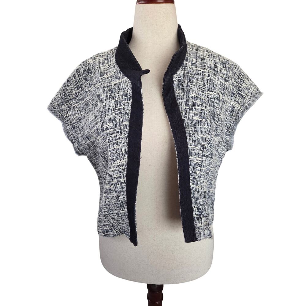 Luxury Joeffer Caoc Tweed Short Sleeve Open Career Blazer Luxury Classy Classic